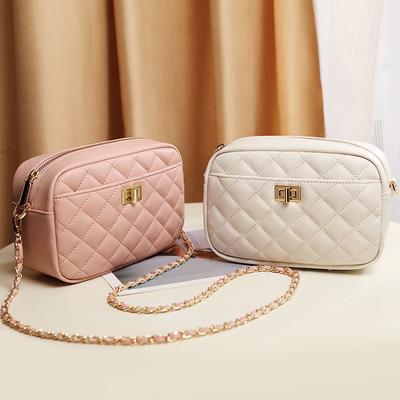 Women Crossbody Bags New Small Square Bag Trend Fashion Korean Rhombic Lattice Chain Bag Female Portable Commuter Shoulder Bags