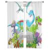 Funny Jurassic Animal Tulle Curtains For Living Room Bedroom Christmas Chiffon Sheer Voile Kitchen Curtain