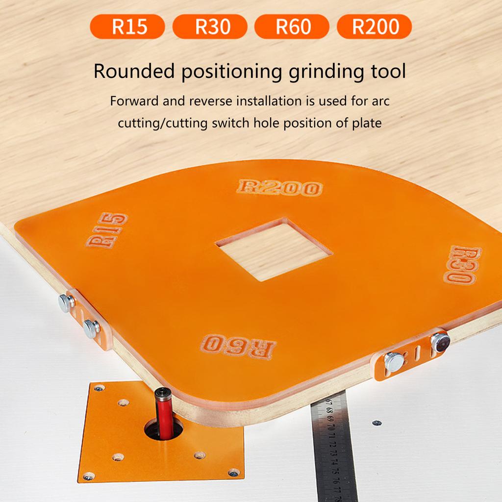 Radius Router Templates Jig R200 R15 R30 R60 Arc Angle Corner Template Corners Trimming Woodworking Tool
