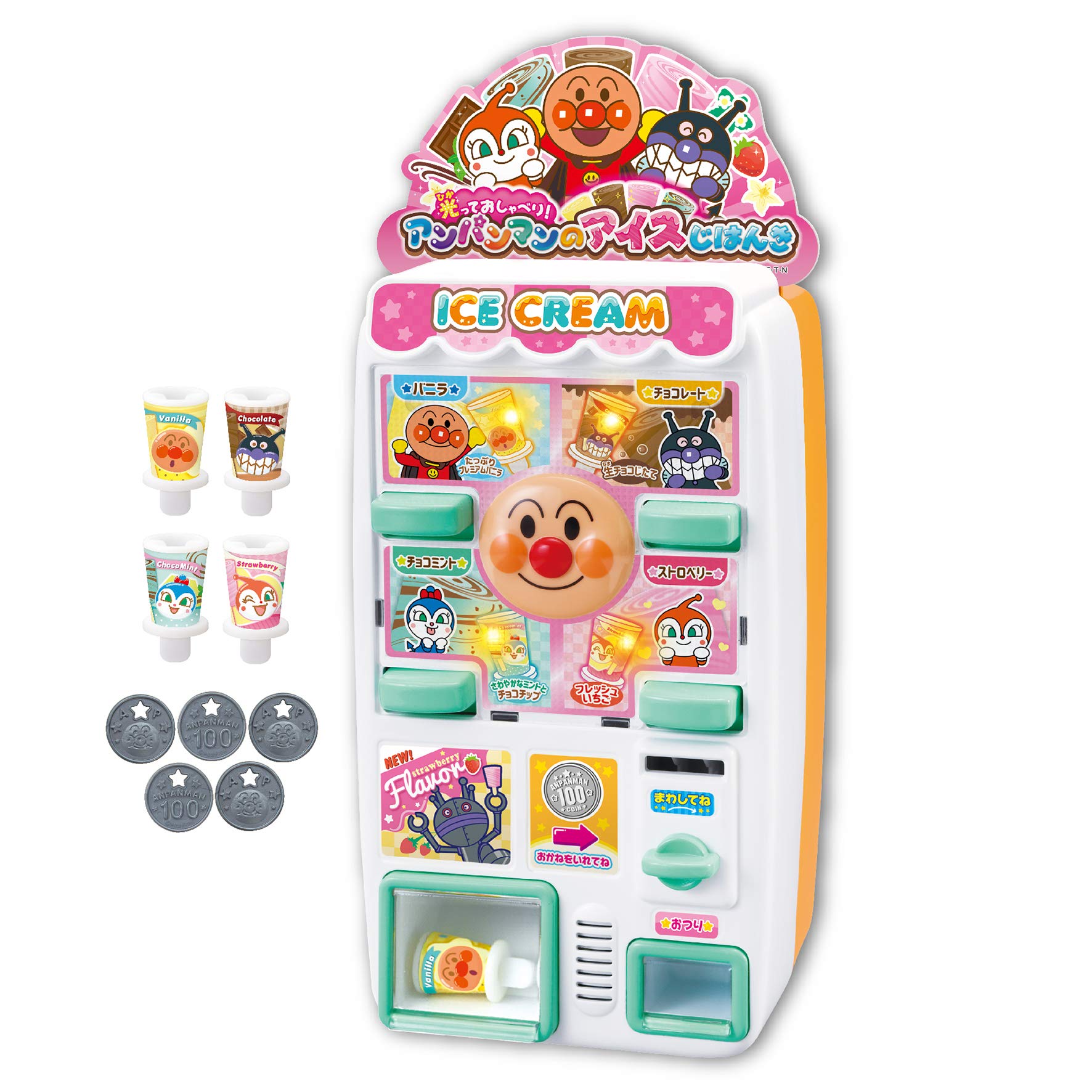 

JOYPALETTE Anpanman Glows и Ice Cream Talks (Ш130 мм x В240 мм x Г115 мм)! Anpanman s
