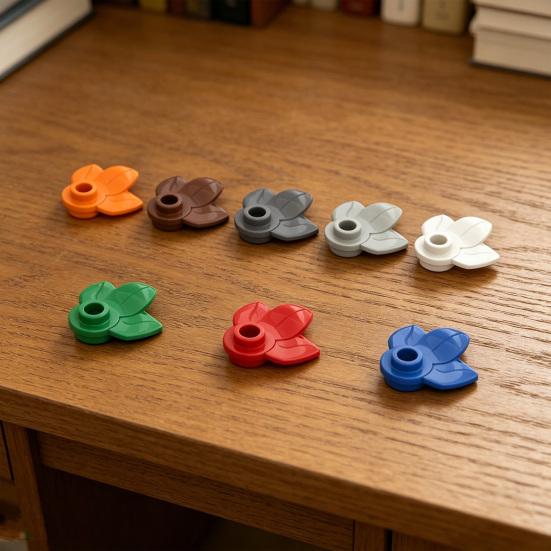 Classic Tree Leaves Building Blocks Pieces, Plant Plate, Round 1x1 Assembling Building Blocks with 3 Leaves Parts and Pieces