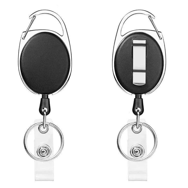 Student Retractable Badge Reel ID Card Holder Cover Case Nurse Badge Lanyards Fashion Metal Card Holders Set for Women Men