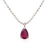 [KASHIMA] SV925 0.45ct Pear-Shaped Ruby Pendant with SV925 Cut Ball Chain