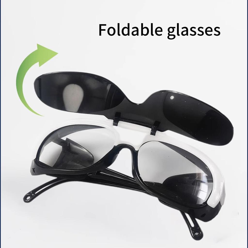 ABS Flip Up Welding Safety Glasses With Antiscratch Lens Lightweight For Radiation Protective And Helmet Compatibility