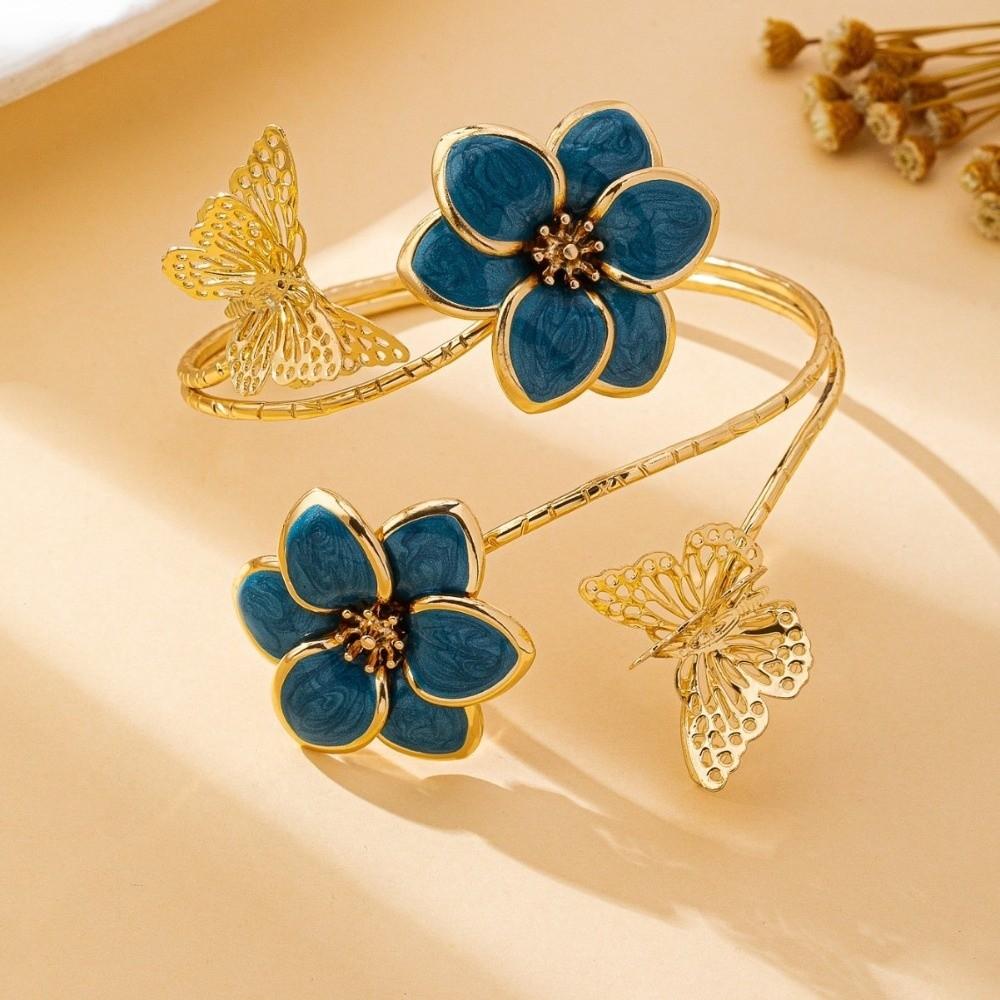 Exquisite Enamel Glaze Armband Vintage Butterfly Open Bangle  Special Events