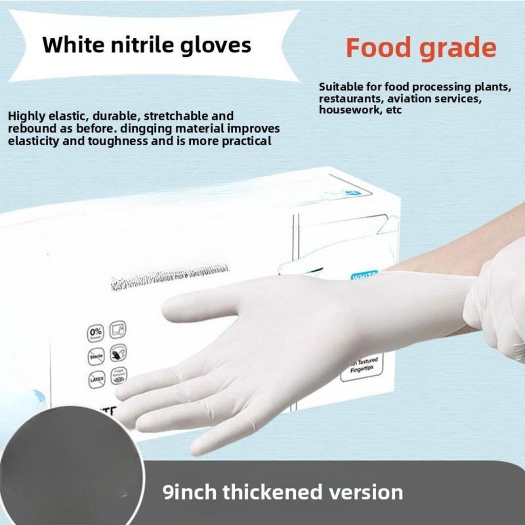 10/20/50/100 Disposable Nitrile Gloves, Waterproof, Latex Free, Powder Free, with Battery Glowing, Suitable for Household and Kitchen Cleaning