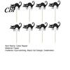 Cake Topper 8 Pcs Cat Cupcake Topper, Halloween Black Cute Kitten Silhouette Food Pick for Baby Shower Birthday Wedding Party Decoration Stable Insert