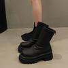 Kurze Stiefel Damen Dicksohlige Elastische Stiefel 2025 Herbst Neu Dünne Stiefel Vielseitige und Schlankmachende Stacking-Stiefel Kleine Damenstiefel
