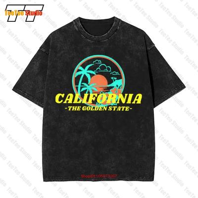 California The Golden State Summer Beach Vibes Vintage Oversized TShirt WU