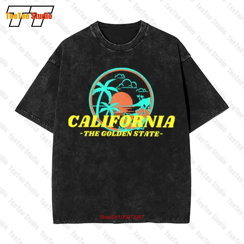 California The Golden State Summer Beach Vibes Vintage Oversized TShirt WU S