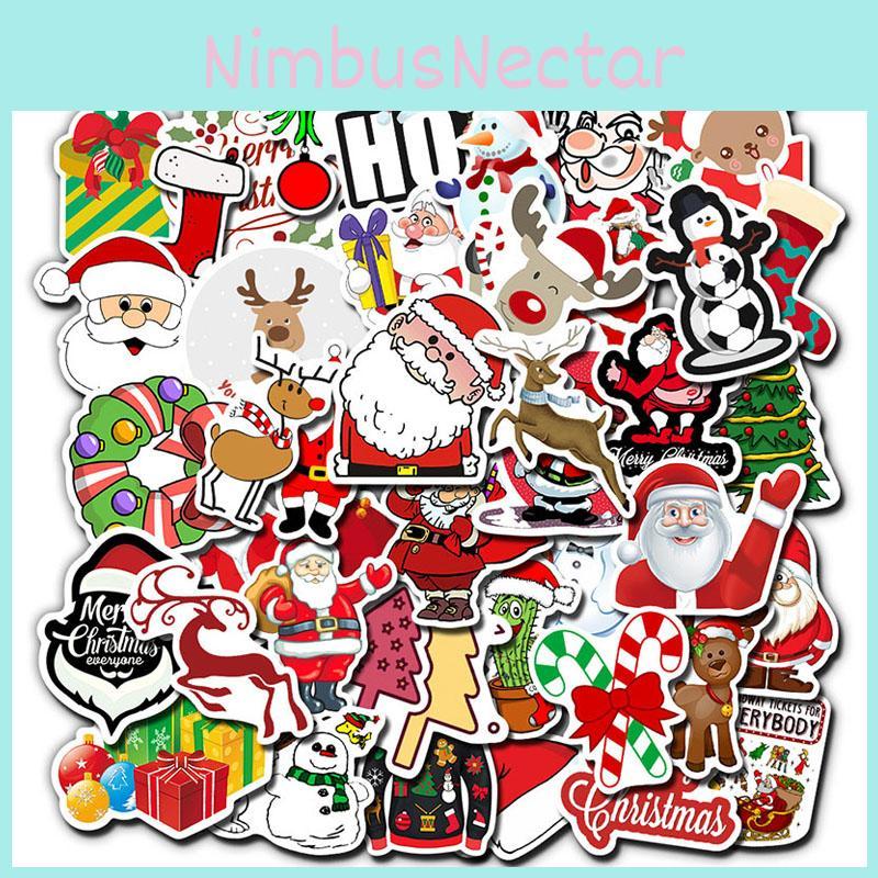 Vibrant Multi-color Christmas Series Stickers Ideal For Cars And Luggage