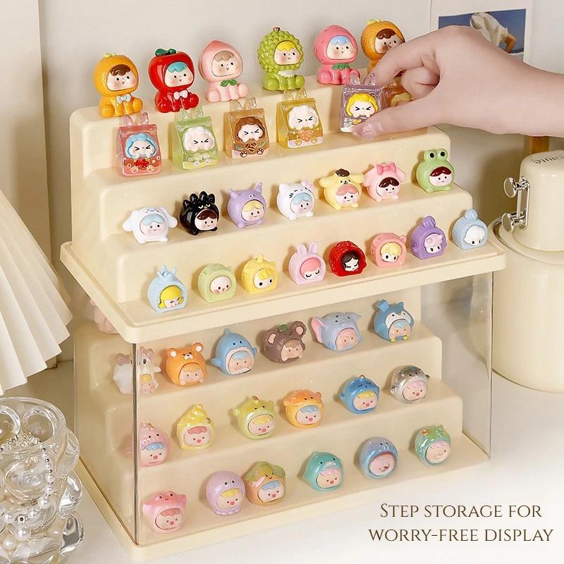 Clear Acrylic Display Case Dustproof Storage Organizer Box for Collectibles Figures Miniatures and Toy with Transparent Showcase