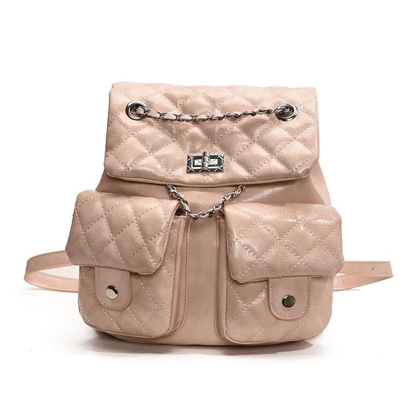 Women's Large-capacity Backpack, New Versatile Chain Rear Backpack Schoolbag