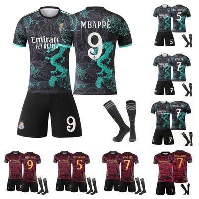 24/25 Real Madrid oblek se vzorem draka Fotbalové dresy Sada dresu s ponožkami