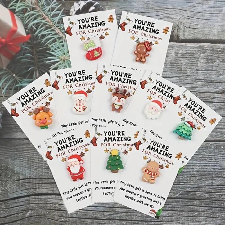 Liten Kramficka Jul Liten Helgstämning Prydnad Tomte Kram Med Värmande Kort För Festgåvor