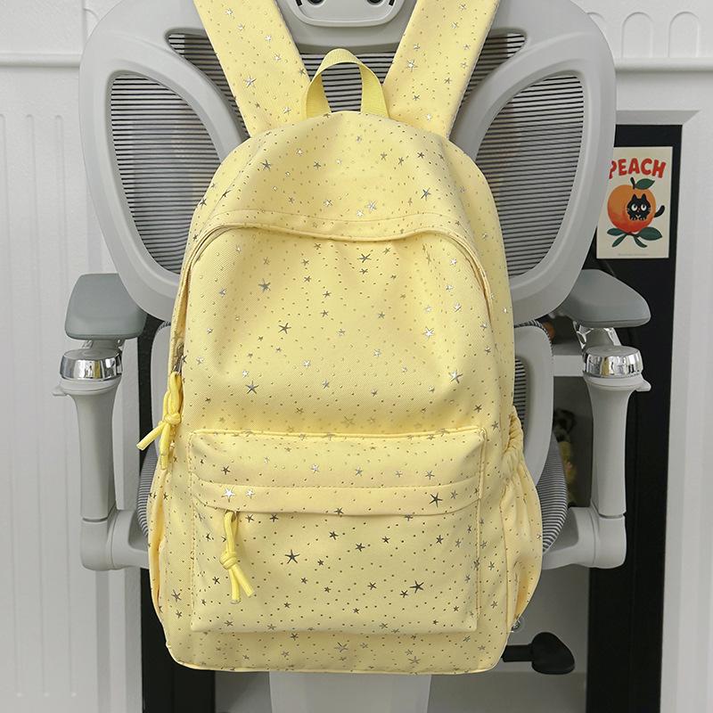 Schoolbag schoolbag new 1011 hot stamping three-dimensional star printing high school students large capacity fresh and sweet casual backpack