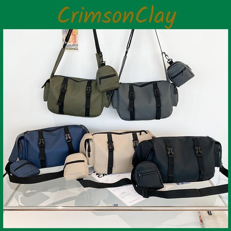 Kids Solid Simple Color Large Capacity Shoulder Bag With Breathable Material