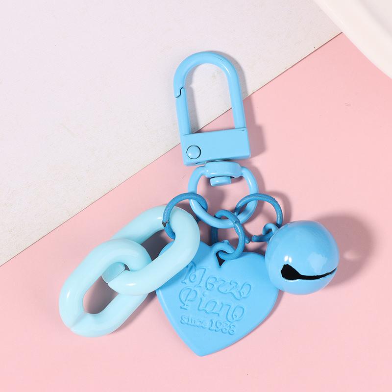 1Pc Alloy Love Shape Pendant Keychain Heart Key Chain With Bell Couple Friend Bag Gift Jewelry Key Holder Accessories