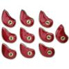10er Set Hochwertige PU Golf Eisen Schlägerhaube Headcover Schlägerschutz Schützend Rot