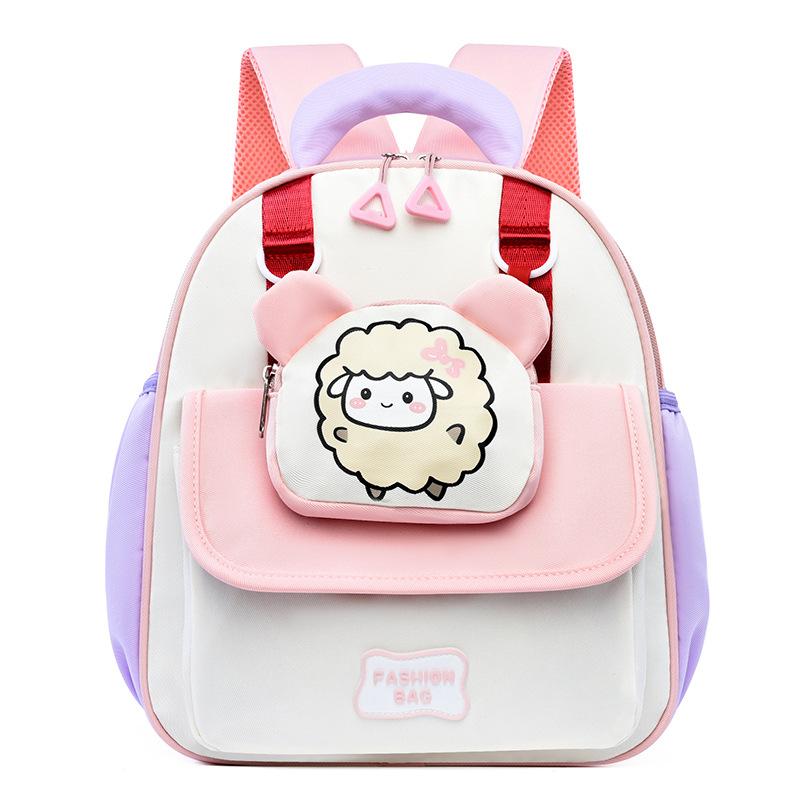 

School bag new school bag cute cartoon small school bag casual shoulder household backpack рожевий