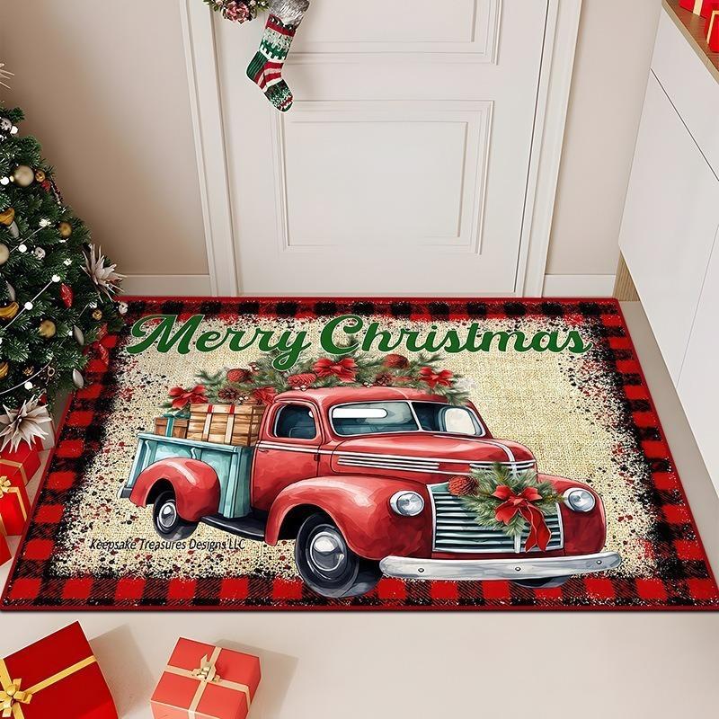 Christmas Bedroom Bathroom Bathroom Anti-Slip Carpet Merry Christmas Decorative Carpet Home Decoration