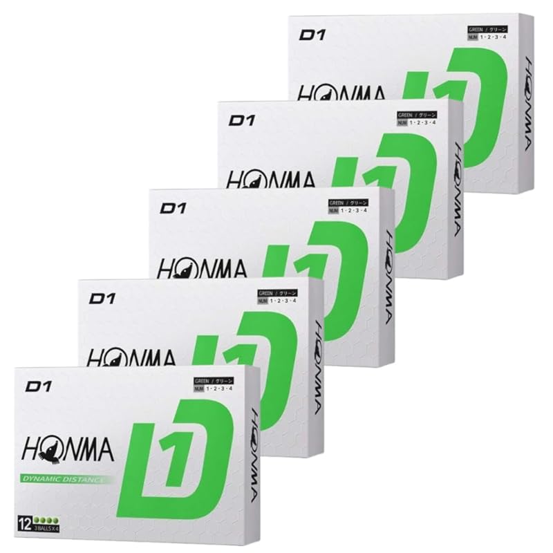 

[5 dozen set] Honma Golf D1 ball golf ball 2024 model BT2401 green (60 balls) Official ball *Comes with original shop card