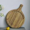12 Inch Round Zebra Wood Cutting Board Heavy Duty Kitchen Chopping Board Bread Pizza Food Serving Plate Tray Wooden Utensils