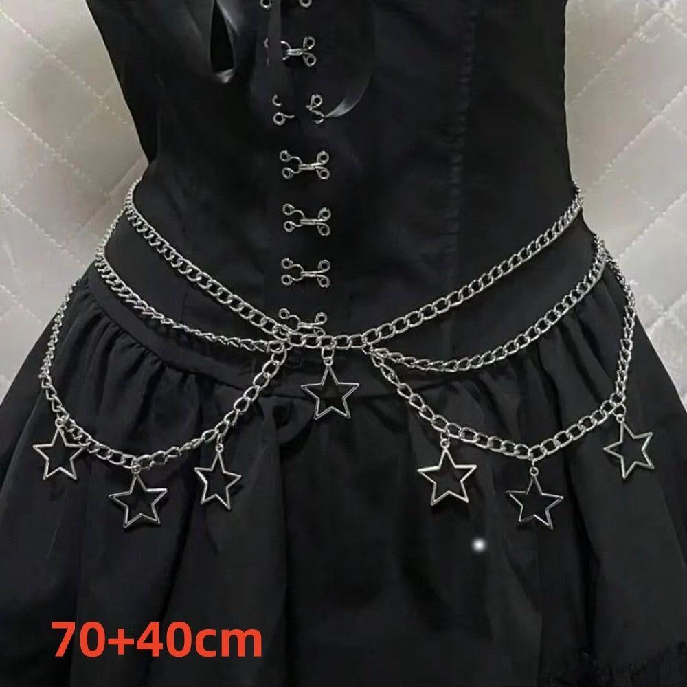 Punk Goth Women Waist Chain Y2K JK Accessory Trendy Waist Belt