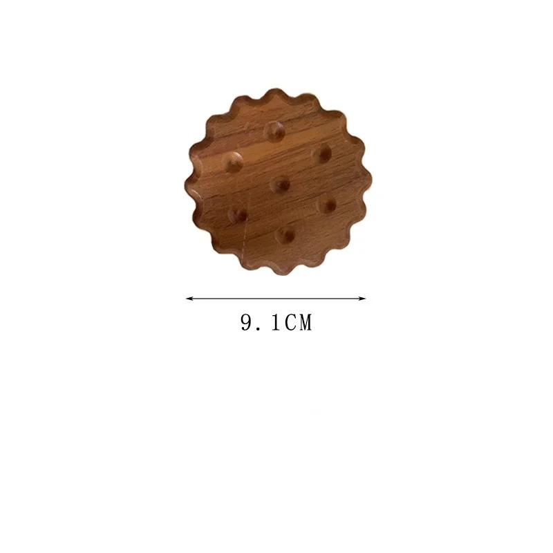 Creative Cookies Solid Wood Coasters Log Color Tea Coaster Mugs Milk Cups Coffee Mats Heat Insulation Durable Anti-scald Pads
