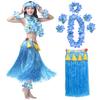 1 Set Hula Skirt High Elastic Eye-catching Plastic Fiber Hawaiian Hula Grass Skirt Set for Summer