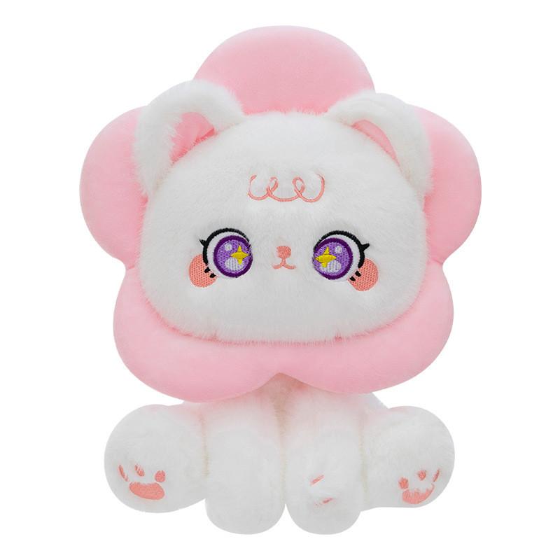 Cat Sunflower Plushie Animal Doll With Pp Cotton Filling For Kids Decor Room