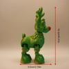 Festive Reindeer Sculpture 3D Printing Christmas Elk Ornament Green Sleigh Deer Statue for Home Desktop Decor Holiday Party Gift