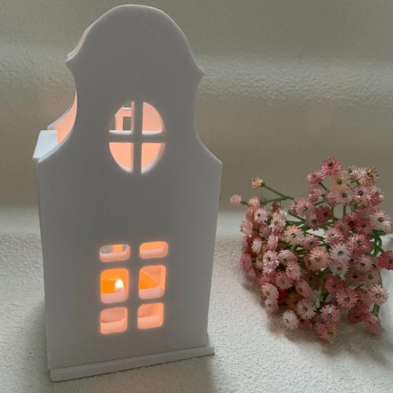 Multipurpose Sturdy Silicone House Candle Holder Mold Set Portable for Resin Plaster Craft Supplies Assorted Sizes