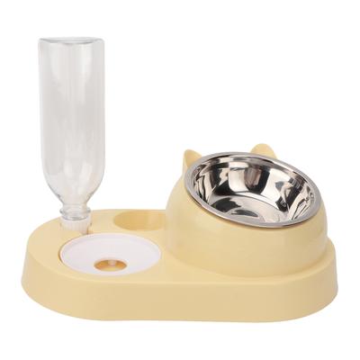 Pets Water and Food Bowl Set Automatic Waterer Bottle Tilted Stainless Steel Bowl Pet Feeder
