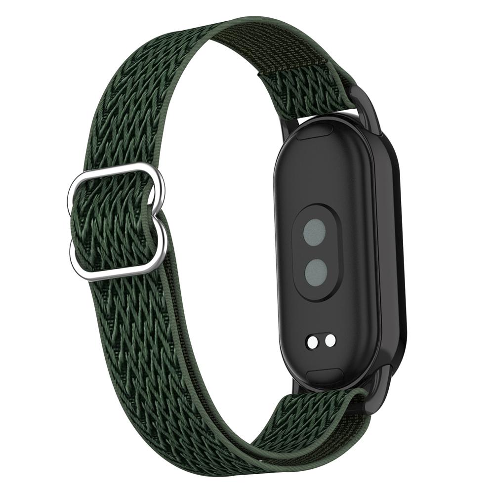For Xiaomi Smart Band 9/8 Nylon Wave Pattern Watch Strap Metal Clasp Adjustable Wristband
