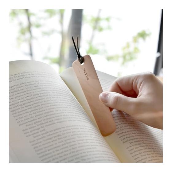 Hacoa Bookmark - Natural Wood, Beautiful Design, Black Persimmon Wood