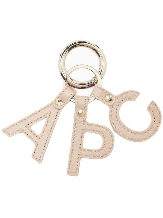 

A.P.C. Signature Logo Letter Keyring Cream PXAWV F63656 AAH FREE