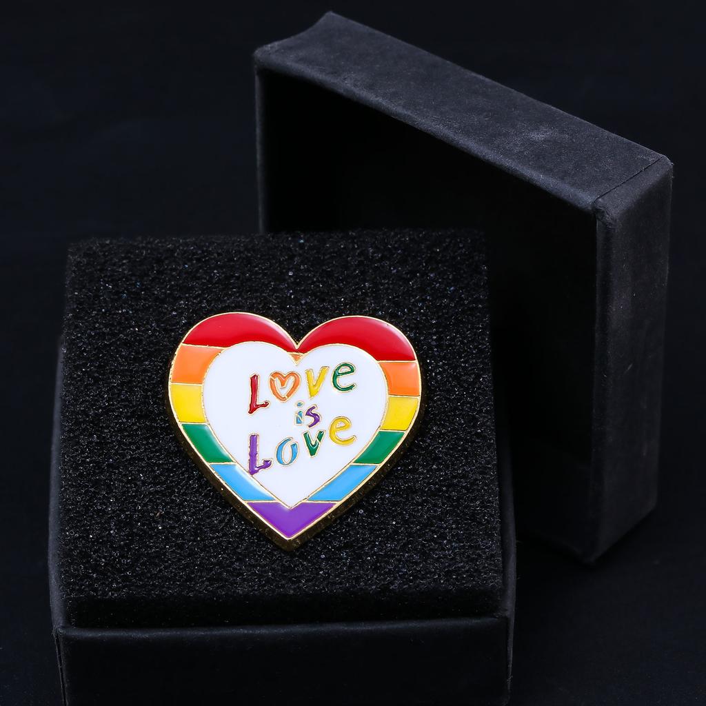 LGBT Pride Rainbow Heart Enamel Pins Brooch LOVE IS LOVE Homosexuality Badge Brooch Clothes Bag Accessories Jewelry Gifts