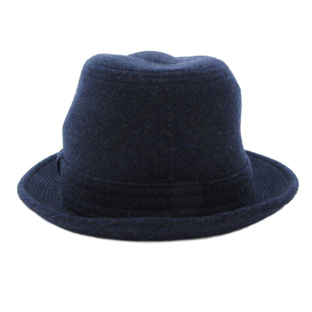 Used STETSON Hat Folded Cashmere Blend Wool 58 Navy /FF ECG003