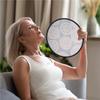 HHO-10 Pcs Foldable Flying Disc Fans 9.8 Inch Sublimation Fans Polyester Black Edge Folding Fan Set With Bag For Party Black