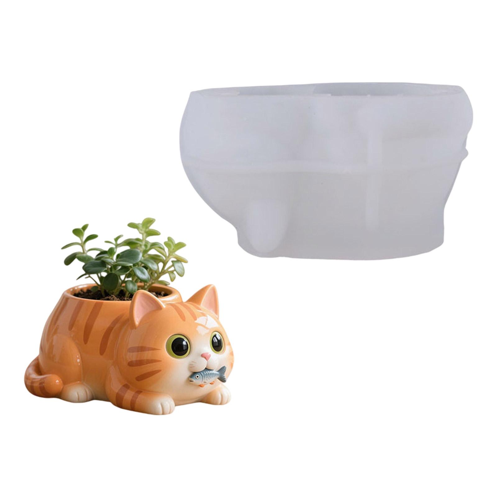 

Handmade Cats Shape Planter Silicone Mold for Crafting Decorative Holders Jewelry Displays and Small Home Intonation 1