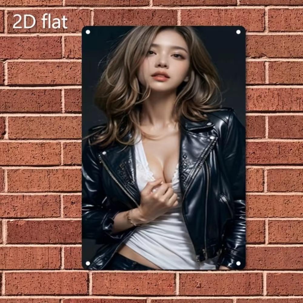 Metal Sign Wall Art Elegant Portrait Poster Iron Home Office Decor Christmas Gift