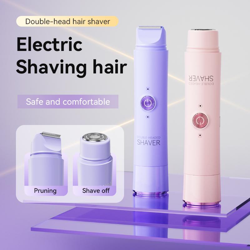 2026 New Rechargeable Painless Body and Facial Hair Trimming Electric Lady Razor Dual Headed Shaver for Women
