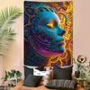 Colorful Totem Mask Digital printing polyester wall tapestry suitable for use in living rooms bedrooms offices bars party
