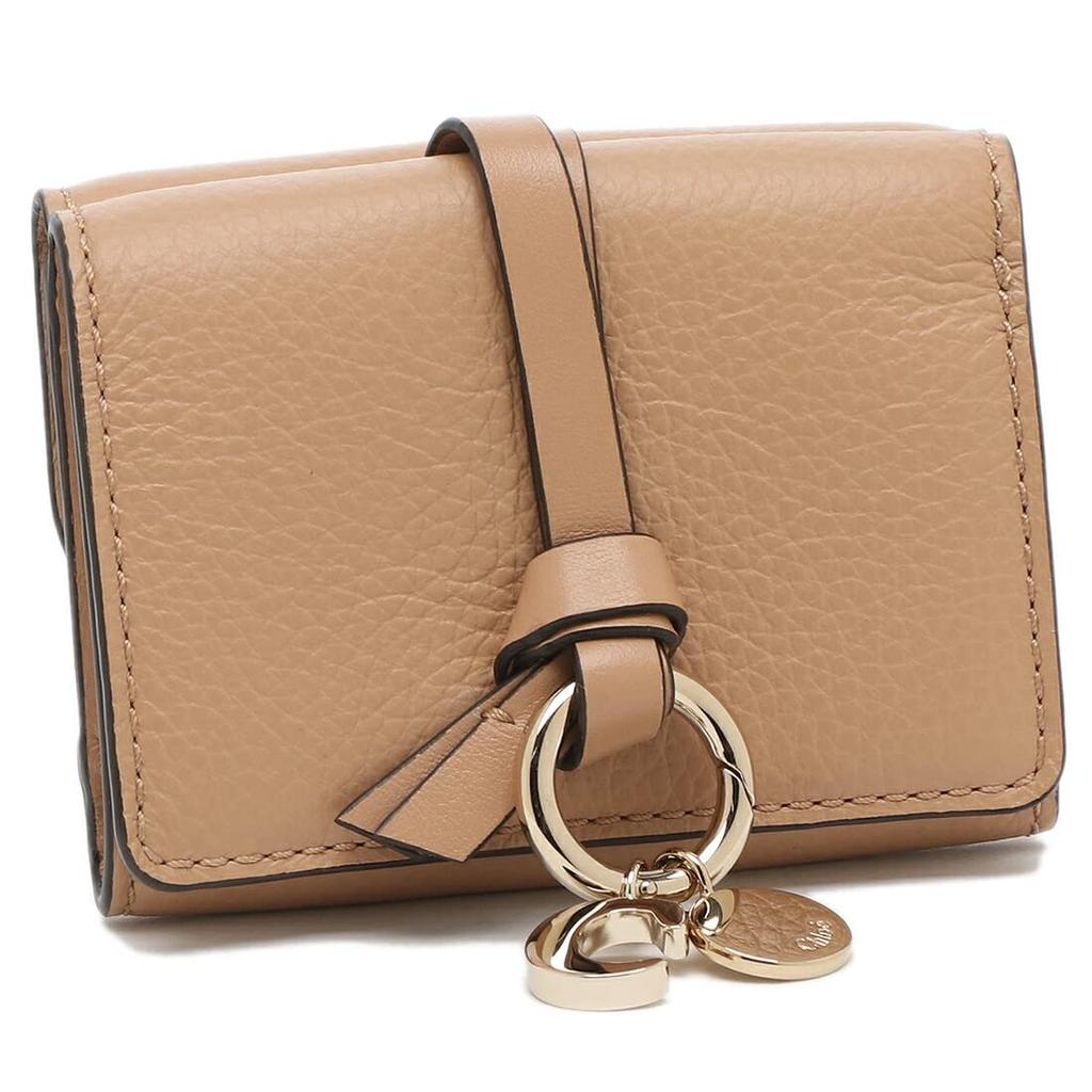 Chloe Alphabet Mini CHC21WP946 F57 26X Tri-fold Wallet, Beige, Women's, [Used]