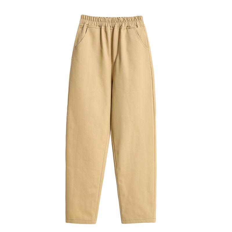 Jarní a podzimní dámské kalhoty Velké kalhoty Volné Pracovní oděvy BF Harajuku Wind Ulzzan Trend I Tide Rovné kalhoty Široké kalhoty