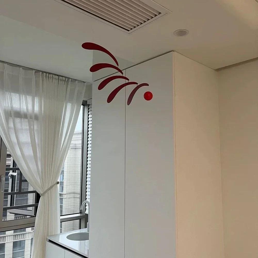 Middle Ancient Rhythm Feather Decompression Air Hanging Decoration Dynamic Balance Pendant Roof Retro Red and Black Feather