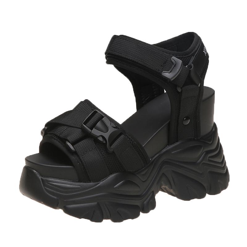 Fashion NEW Summer Women Sport Sandals Ladies Wedge Sandal Buckle High Heels Platform Shoes Woman 11CM Hoof Woman Thick Bottom Sandalias