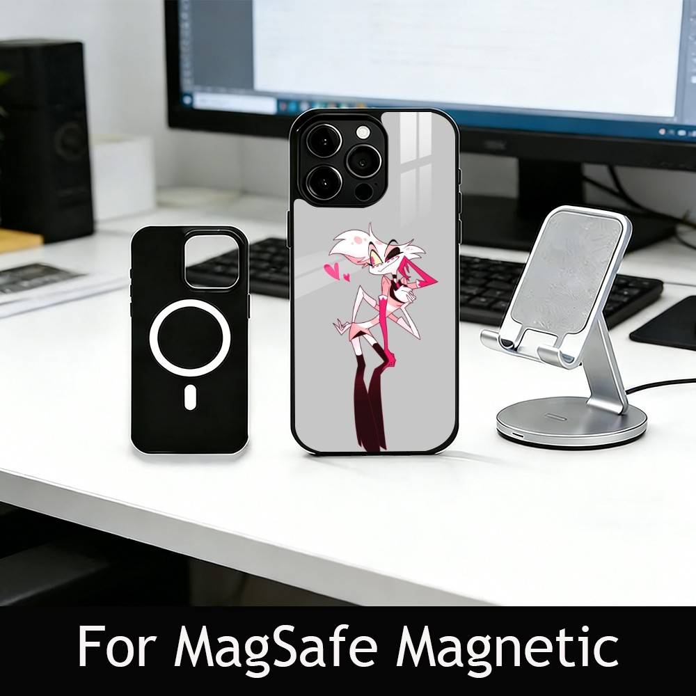 H-Hazbin A-Angel Dust Handyhülle Für iPhone17,16,15,14,13,12,11 Plus,Pro Magnetisch mit Magsafe Kabelloses Laden