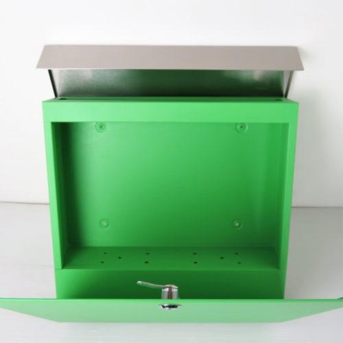 Ihome PM33 PM331 Green Mailbox, Dimensions: 10.5cm Deep, 36.5cm High, 37.5cm Wide, Includes 1 Premium Keychain, 2 Keys, 4 Anchor Plugs, 4 Screws, and